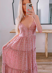 Multi Pink Floral Maxi Dress