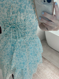 Light Blue Floral Mini Dress